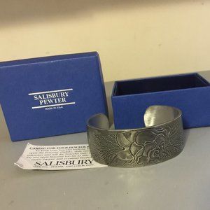 Salisbury Pewter Etched Floral June Cuff Bracelet